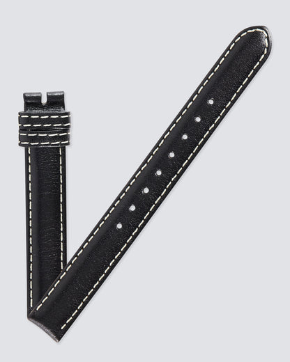 Ecclissi 12mm x 12mm Black Leather Ladies Strap 23680