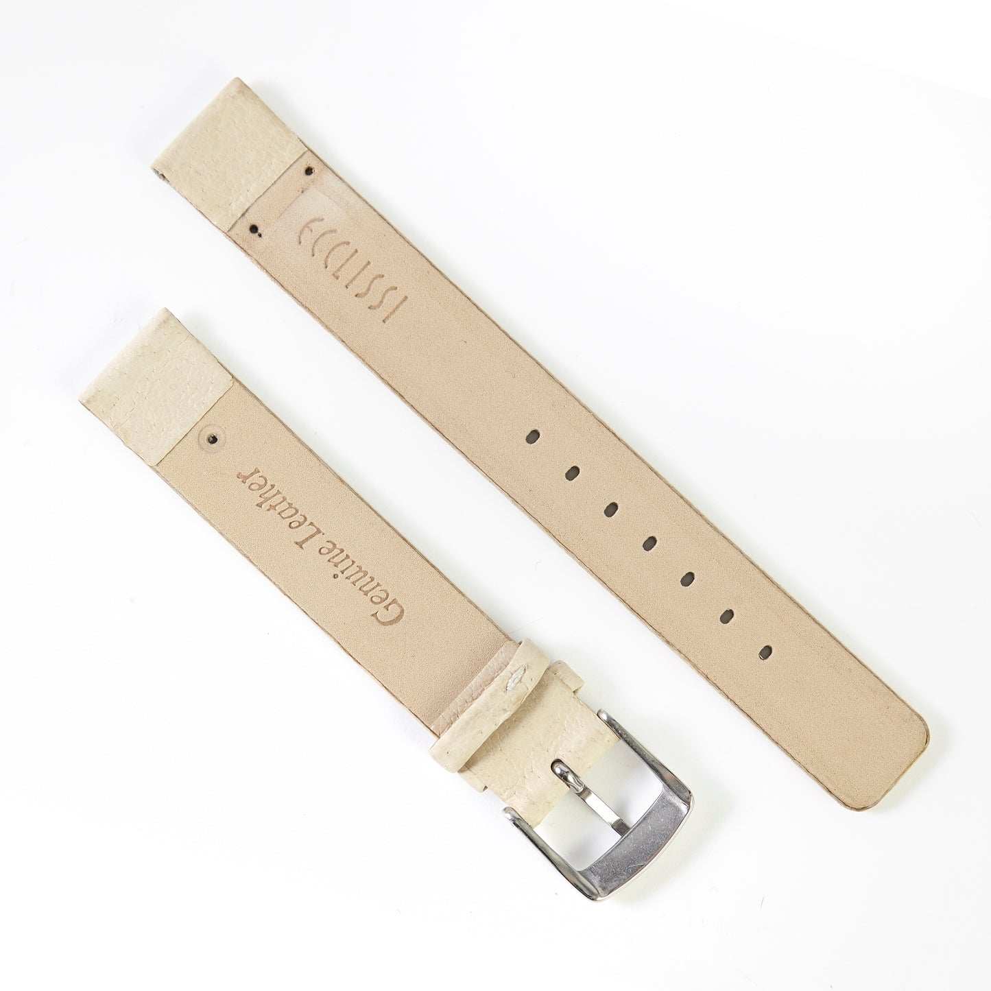 Ecclissi 14mm x 14mm Cream Leather Strap original Buckle 22680 22681 22682