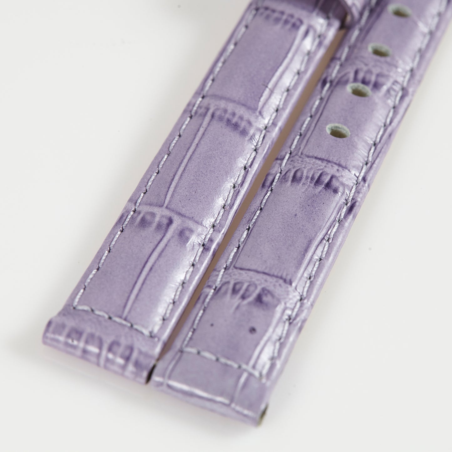 Ecclissi 12.5mm x 11mm Purple Alligator Grain Leather Strap 22910