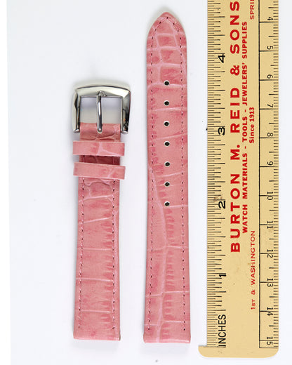 Ecclissi 10455 Pink Alligator Grain Leather Strap 16mm x 14mm