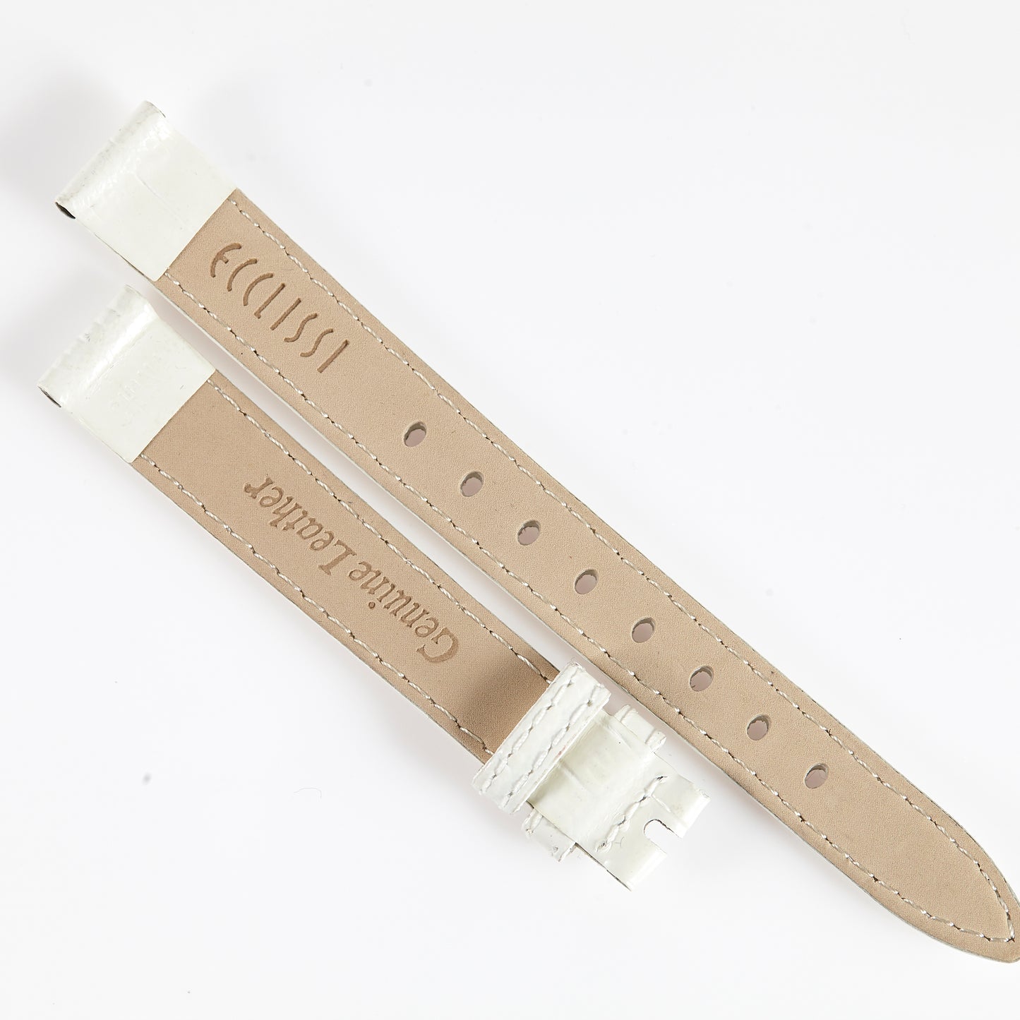 Ecclissi 12.5mm x 11mm White Leather Strap 22910