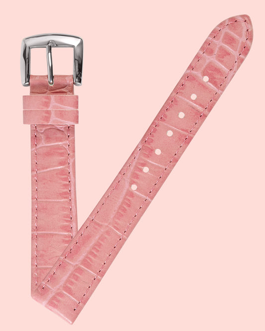 Ecclissi 16mm x 14mm Pink Alligator Grain Leather Strap 10455