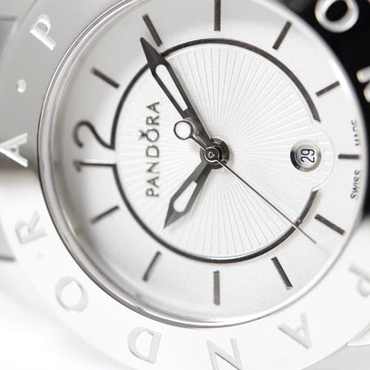Pandora Swiss Made Women’s Stainless Steel Watch Sapphire Crystal Silver Dial