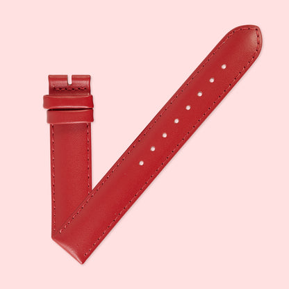 Ecclissi 16mm x 16mm Red Leather Strap original Buckle 75485