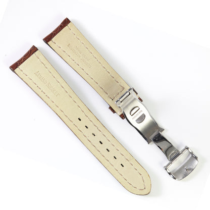 Armand Nicolet Chestnut Alligator Strap with OEM Deployment Buckle 22mm x 18mm