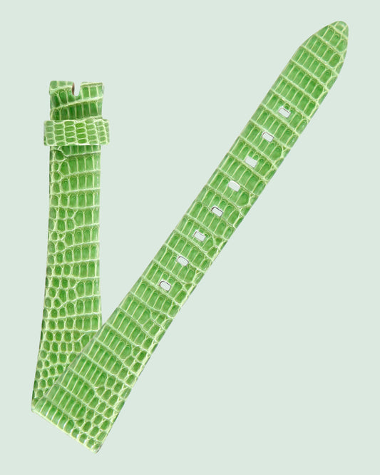 Ecclissi 18mm x 12mm Green Lizard Grain Leather Strap 23230