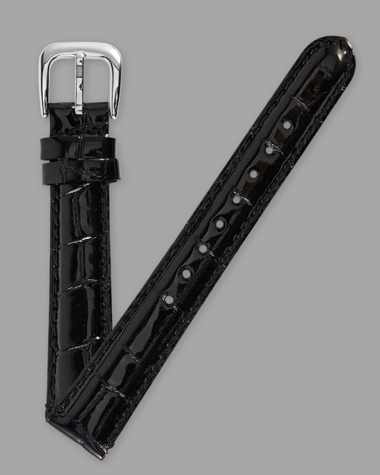 Ecclissi 16mm x 14mm Black Alligator Grain Leather Strap original Buckle 23955