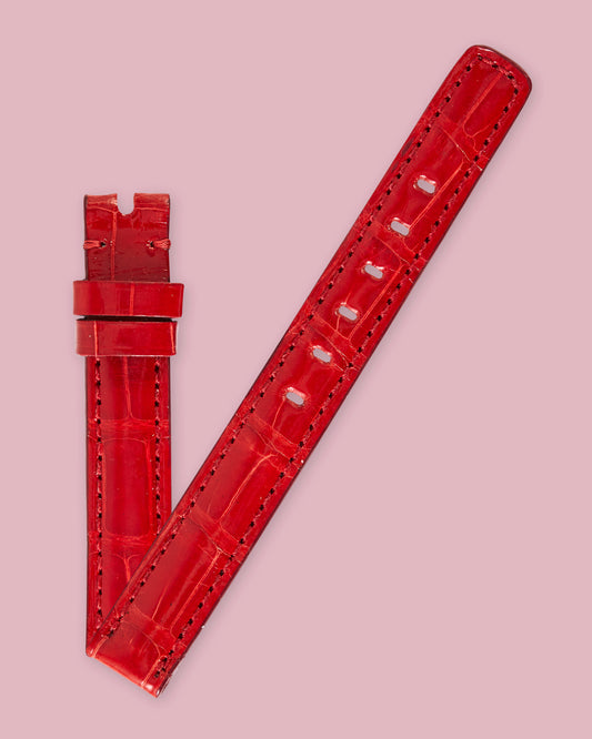 Ecclissi 12mm x 12mm Red Alligator Leather Strap 21900