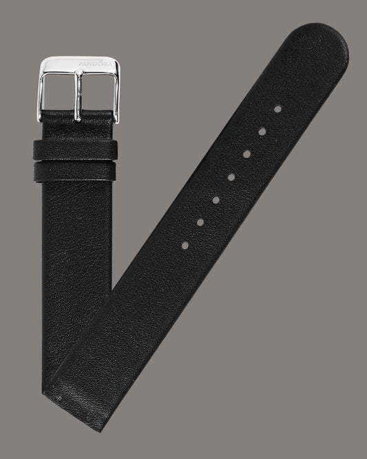 Pandora SW1088 Genuine Black Leather Strap with Steel Buckle 18mm x 18mm