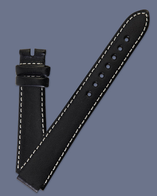 Ecclissi 14mm x 14mm Notched Black Leather Strap 22590