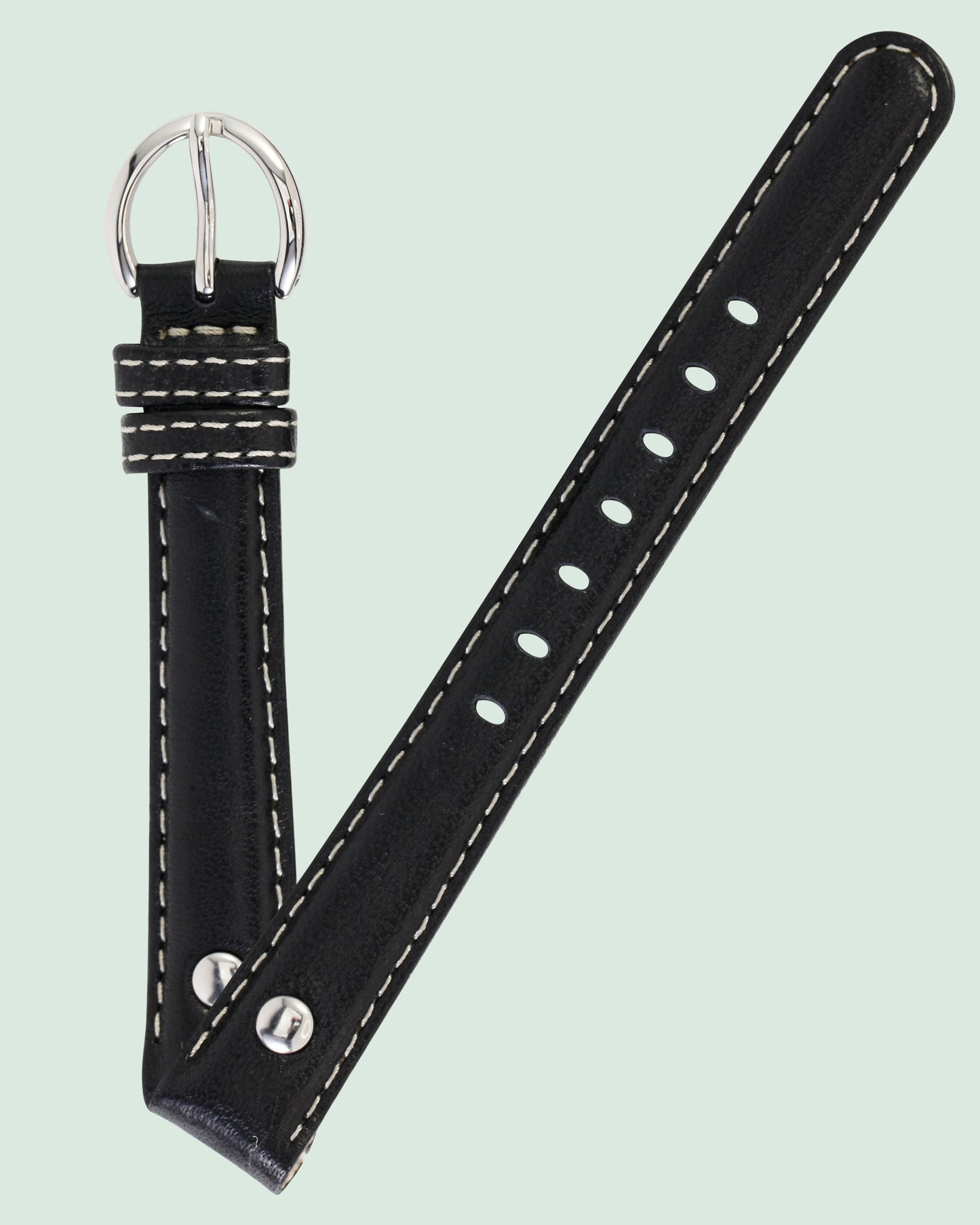 Ecclissi 14mm x 12mm Black Leather Strap original Buckle 23380