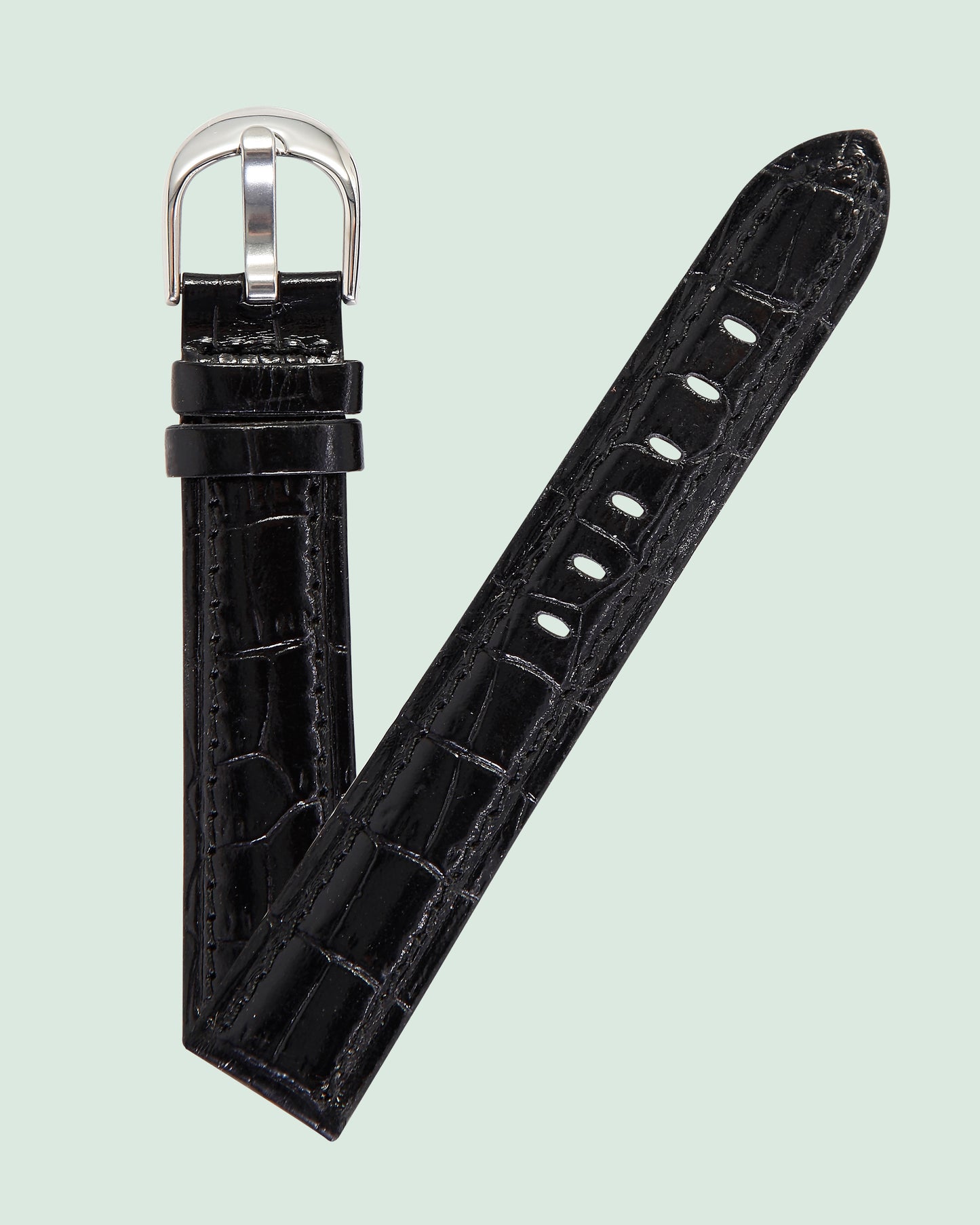 Ecclissi 18mm x 16mm Black Leather Strap original Buckle 75490