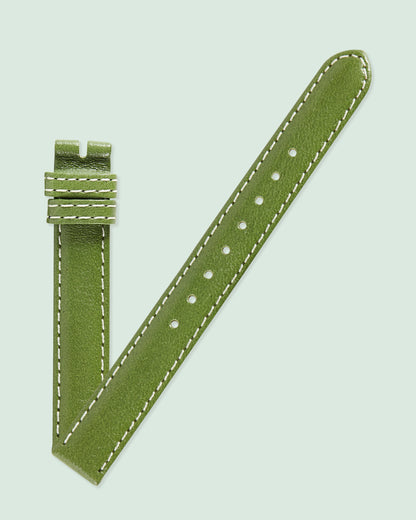 Ecclissi 12mm x 12mm Green Leather Ladies Strap 23680