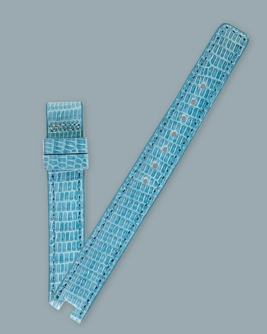 Ecclissi 2040 Light Blue Lizard Blue Strap 12mm x 12mm with notch