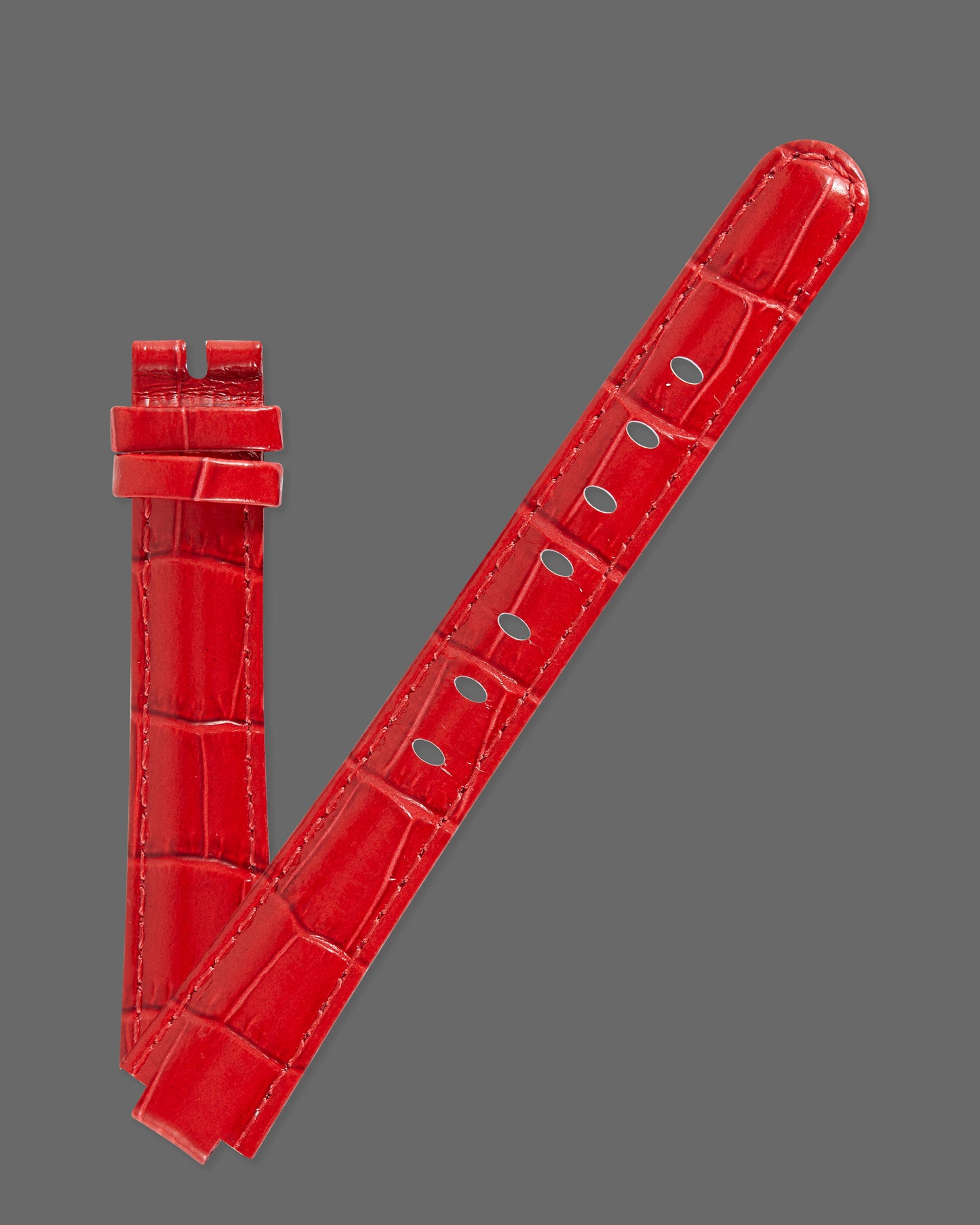 Ecclissi Red Alligator Grain Ladies Strap 15mm x 12mm notched to 8mm 80266