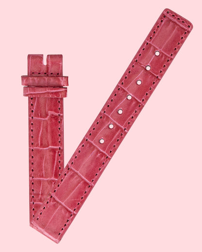 Ecclissi 14mm x 14mm Dark Pink Alligator Grain Leather Strap 22120