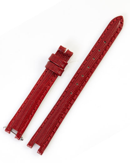 Ecclissi 12mm x 10mm Notched Red Leather Strap 23760