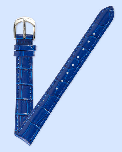 Ecclissi 14mm x 12mm Blue Alligator Grain Leather Strap 80235