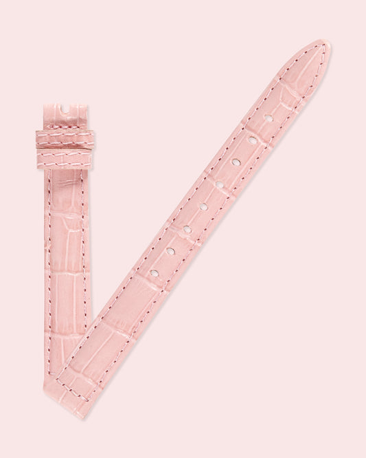 Ecclissi 12.5mm x 11mm Pink Alligator Grain Leather Strap 22910