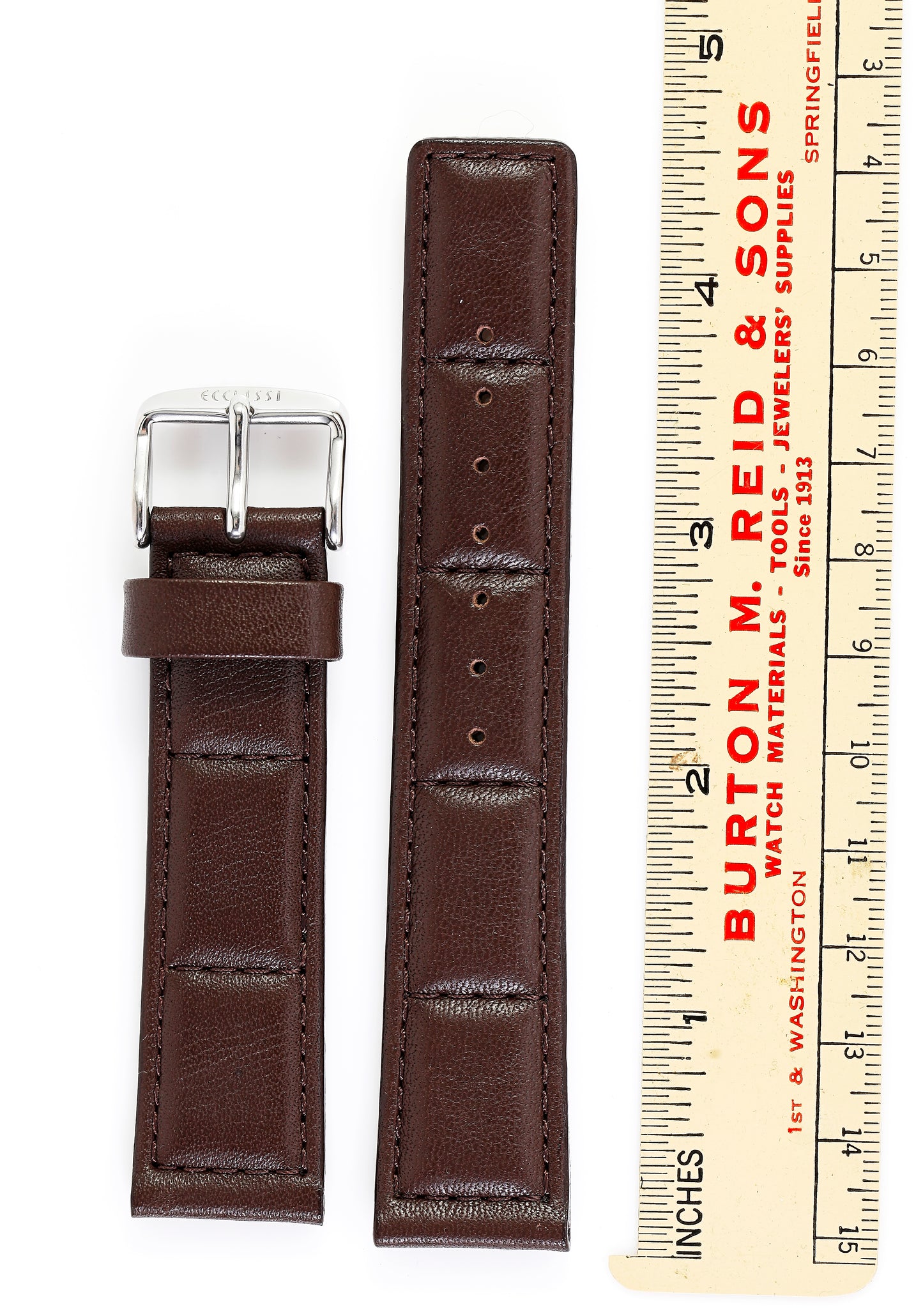 Ecclissi 20mm x 18mm Brown Leather Strap with original Buckle 75375