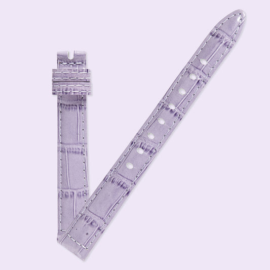 Ecclissi 12.5mm x 11mm Purple Alligator Grain Leather Strap 22910