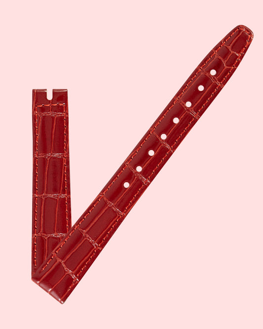 Ecclissi 14mm x 12mm Red Alligator Grain Leather Strap 21890