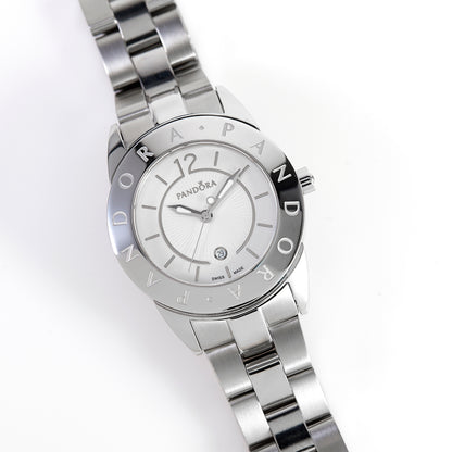 Pandora Swiss Made Women’s Stainless Steel Watch Sapphire Crystal Silver Dial