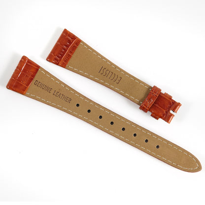 Ecclissi 20mm x 12mm Chestnut Brown Alligator Grain Leather Strap 23770