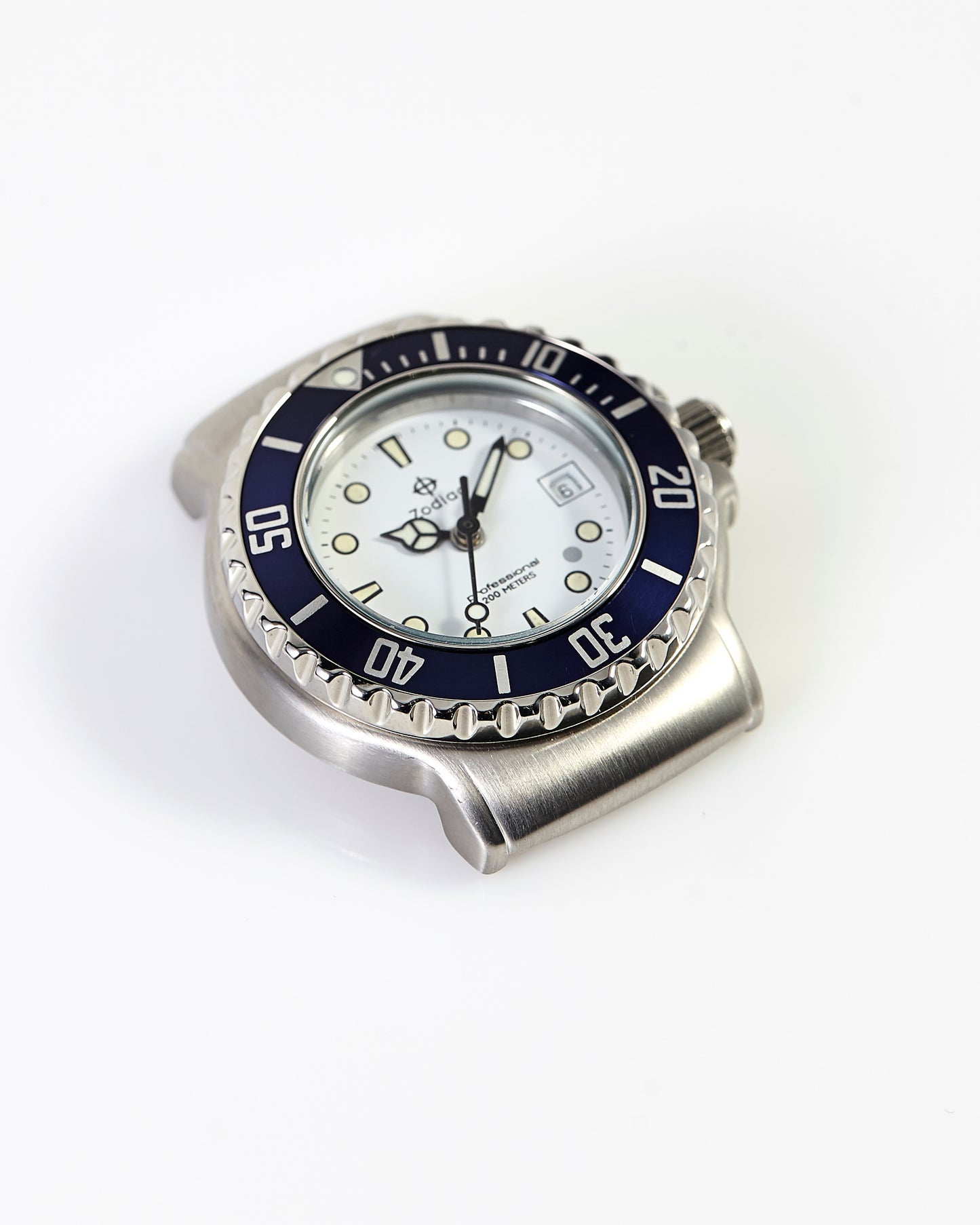 Zodiac Rare NOS Ladies 30mm Professional 200m Sports Diving Wristwatch Head Blue Bezel