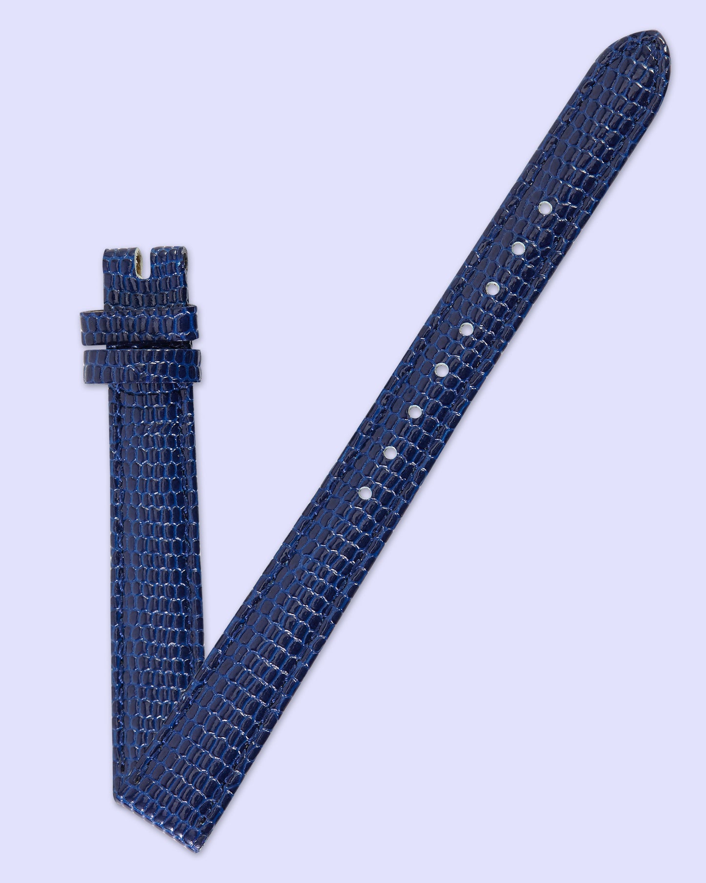 Ecclissi 12mm x 10mm Blue Leather Lizard Grain Strap 23510