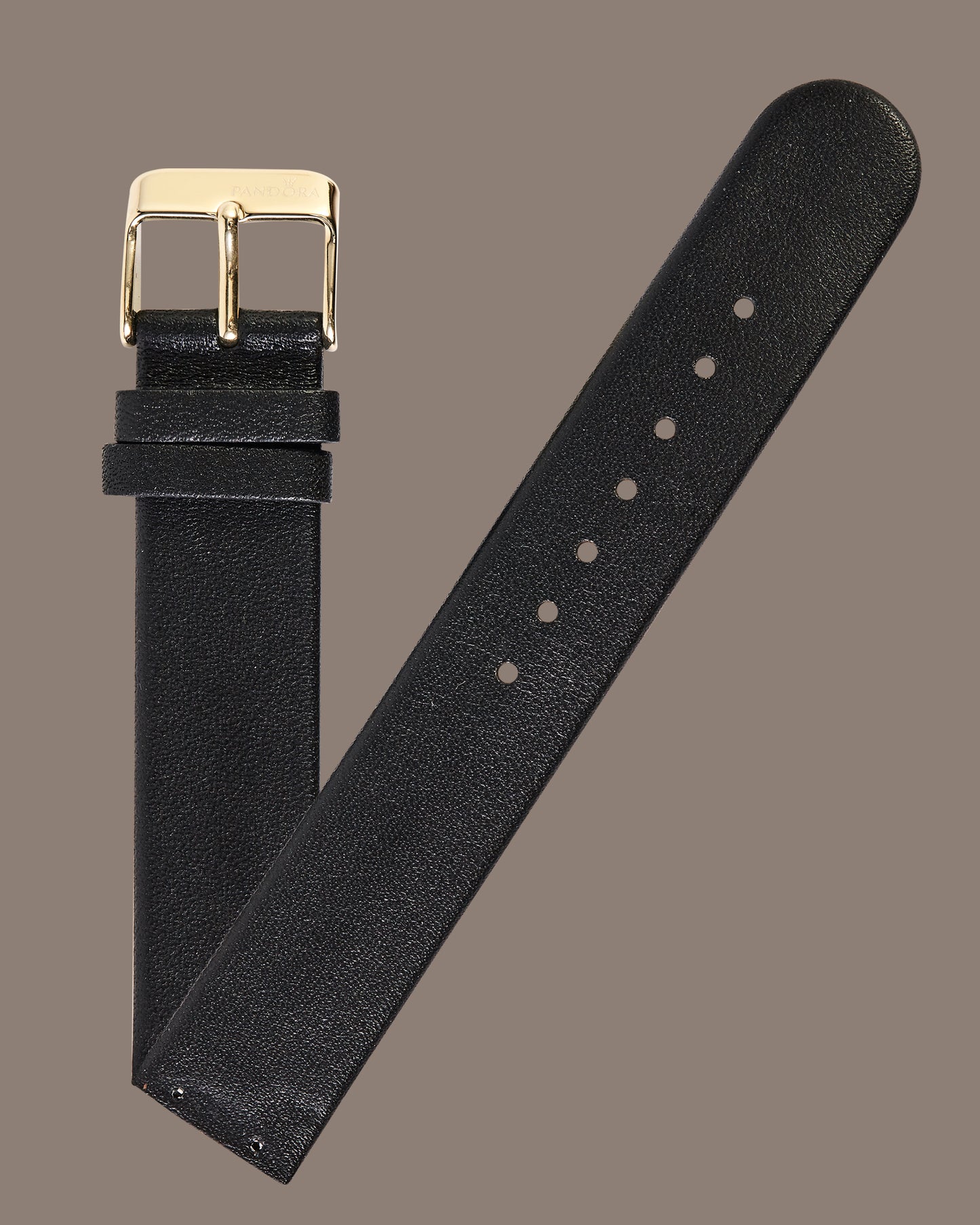 Pandora SW1089 Genuine Black Leather Strap with Gold Buckle 18mm x 18mm
