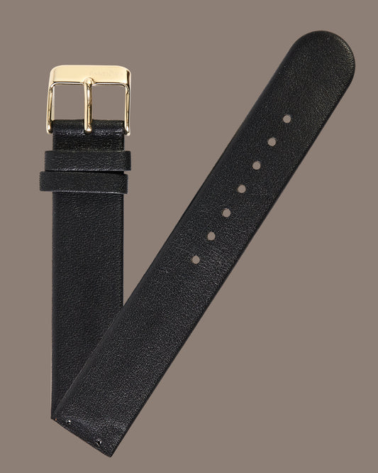 Pandora SW1089 Genuine Black Leather Strap with Gold Buckle 18mm x 18mm