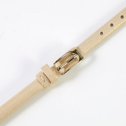 Pandora SW1156 Double Wrap Notched Beige Leather Strap with Gold Buckle 4mm x 6mm