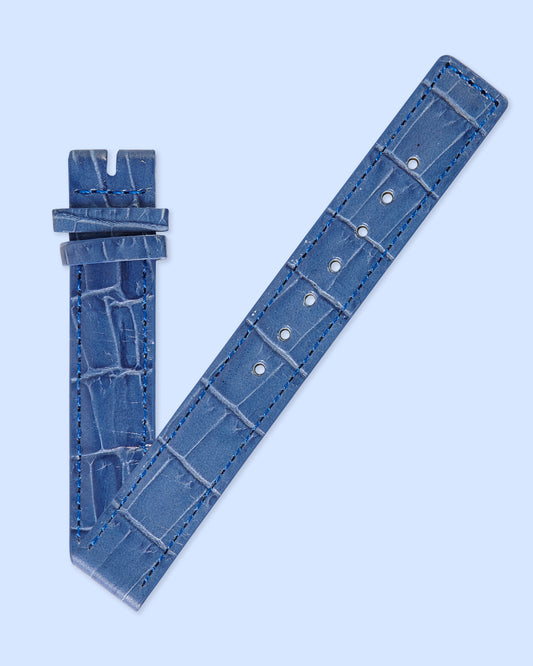 Ecclissi 14mm x 14mm Blue Alligator Grain Leather Strap 22120