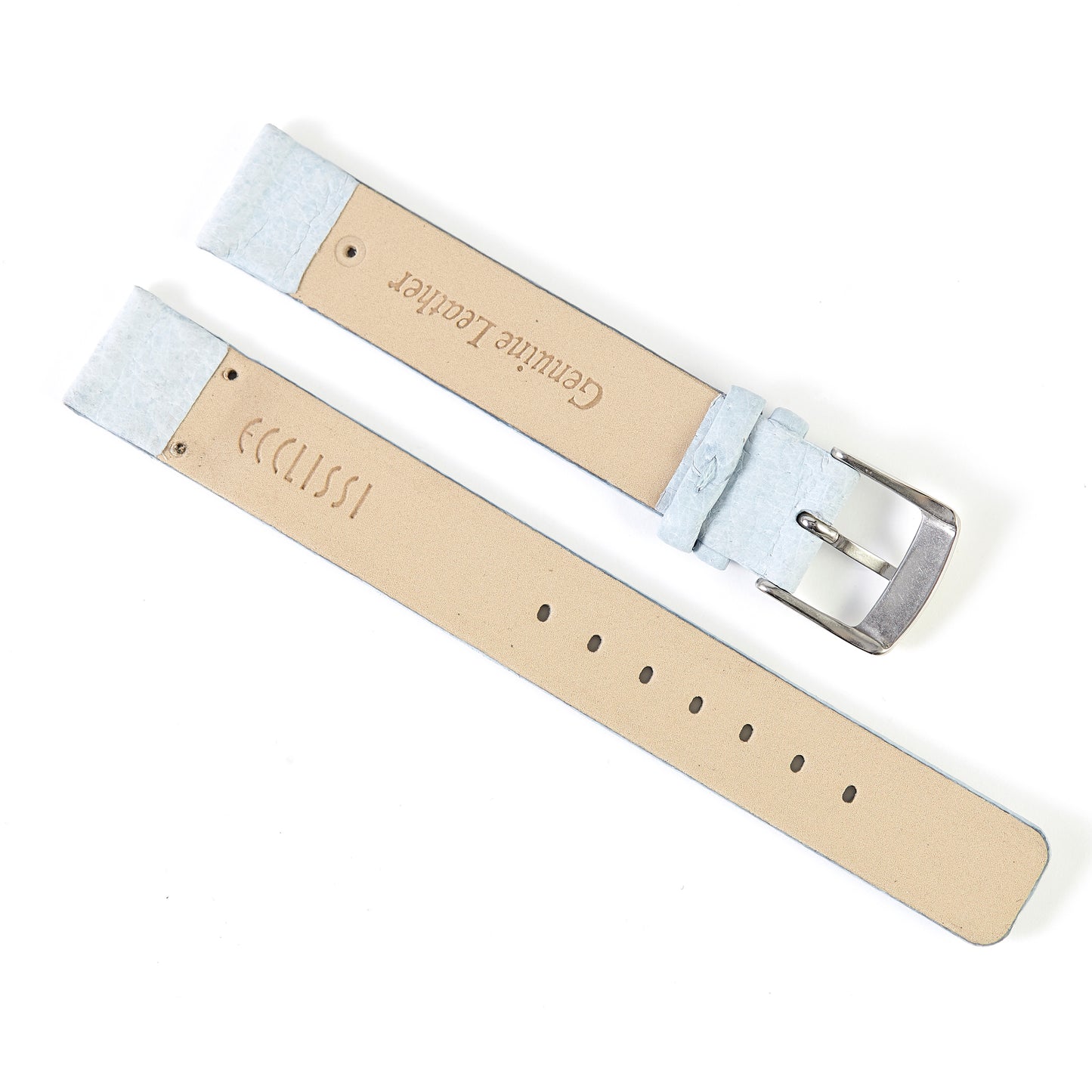 Ecclissi 14mm x 14mm Baby Blue Leather Strap original Buckle 22680 22681 22682
