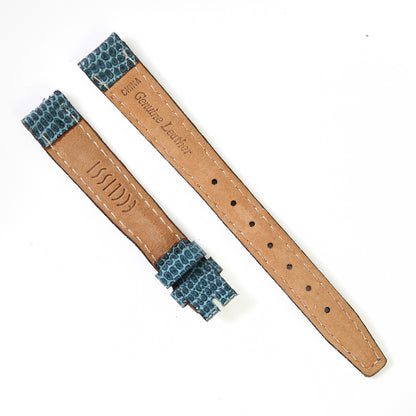 Ecclissi 12mm x 10mm Bright Blue Lizard Grain Strap 232