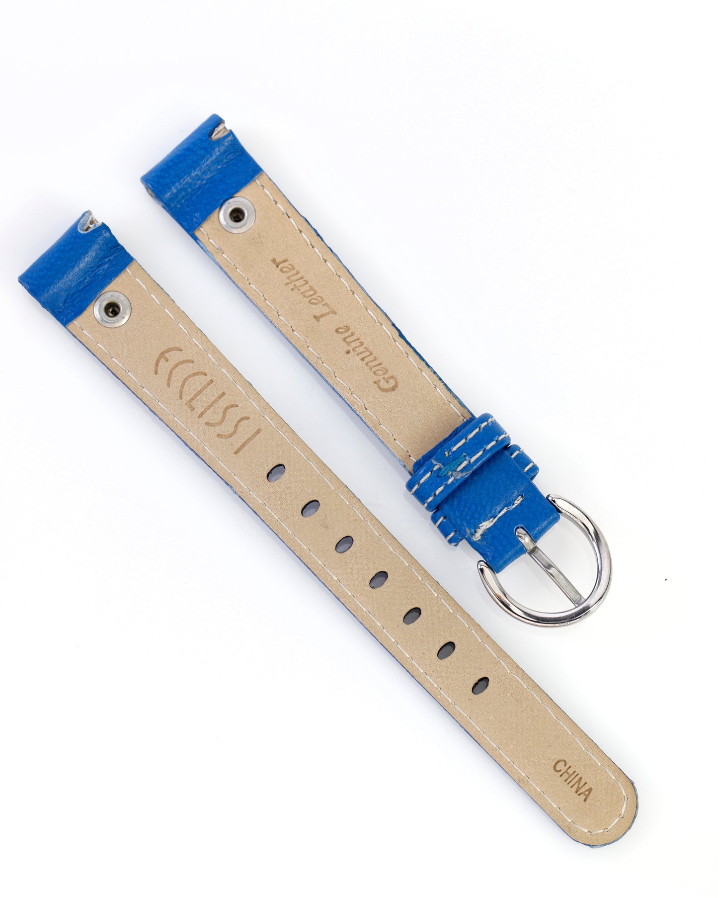 Ecclissi 14mm x12mm Blue Leather Strap original Buckle 23380