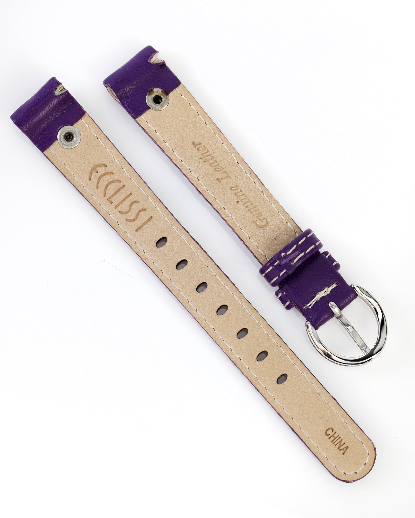 Ecclissi 14mm x 12mm Purple Leather Strap original Buckle 23380