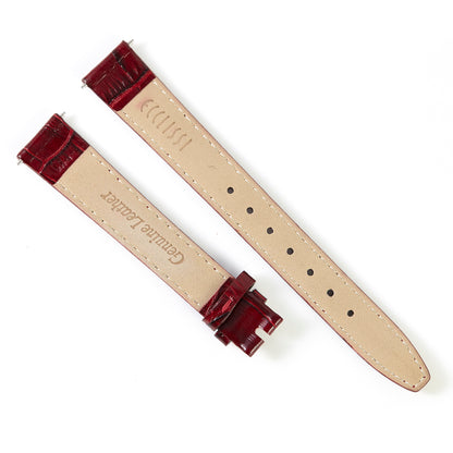 Ecclissi 14mm x 12mm Burgundy Alligator Grain Leather Strap 80325