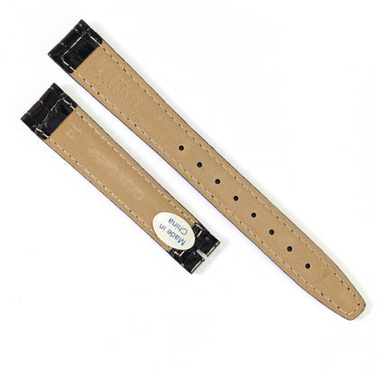 Ecclissi 14mm x 12mm Black Alligator Grain Leather Strap 21890