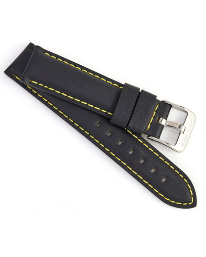 Ernst Benz 20mm x 18mm Black Band w/ Yellow Stitch and Original Buckle