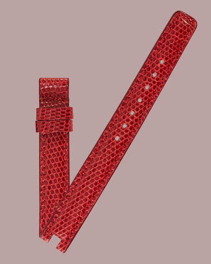 Ecclissi 12mm x 12mm Red Lizard Strap with notch 2040