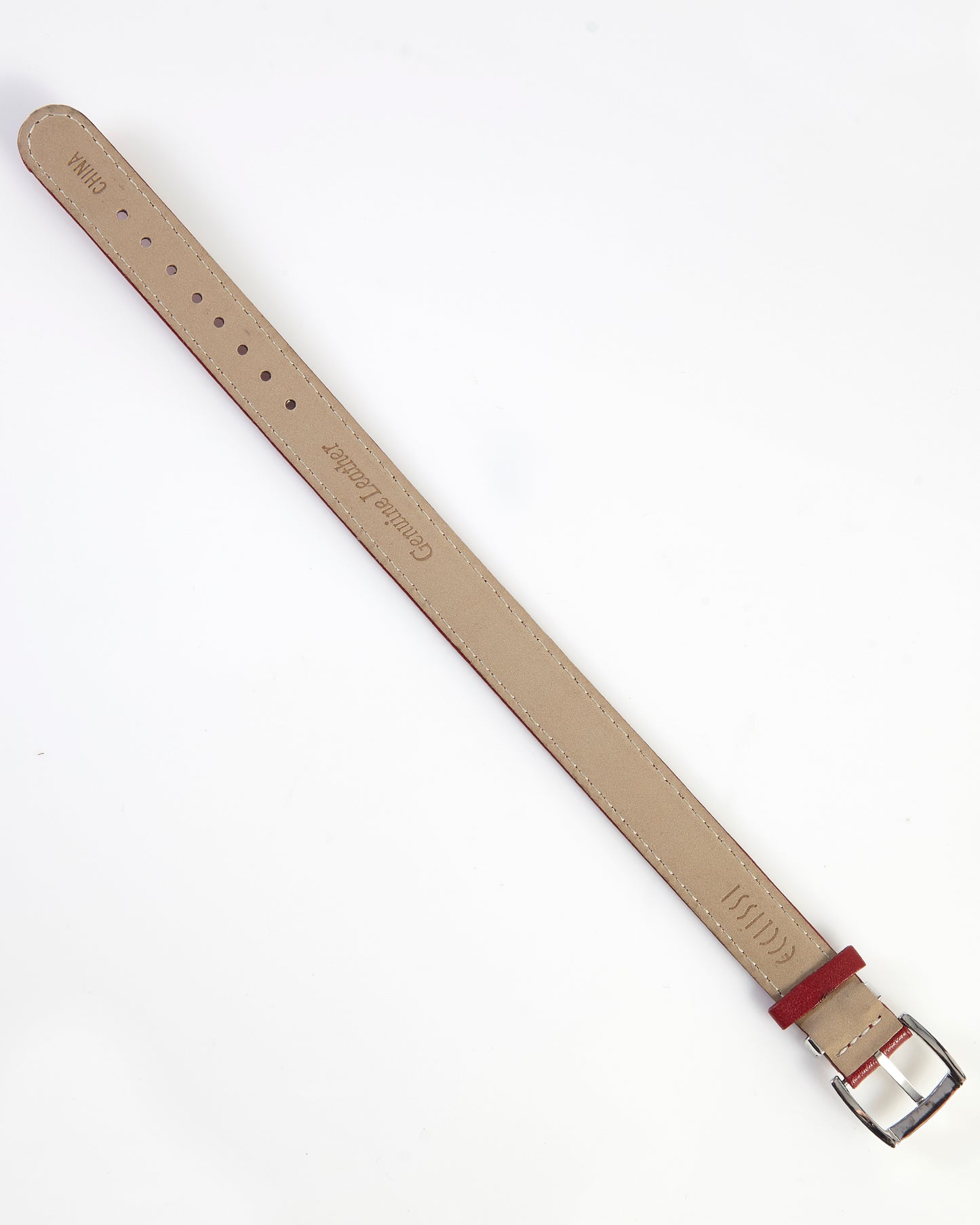 Ecclissi 12mm Red Leather Ladies One-Piece Strap 23182