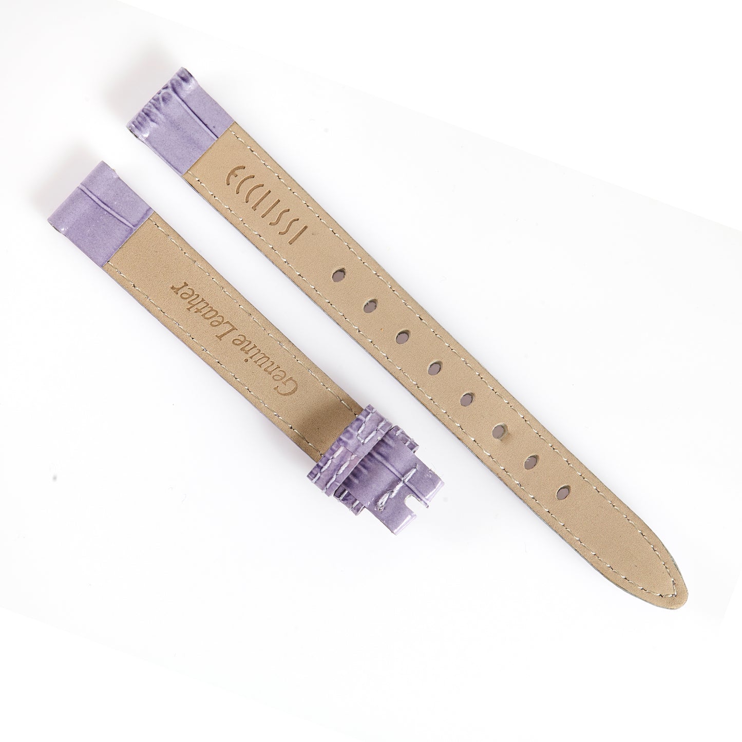 Ecclissi 12.5mm x 11mm Purple Alligator Grain Leather Strap 22910