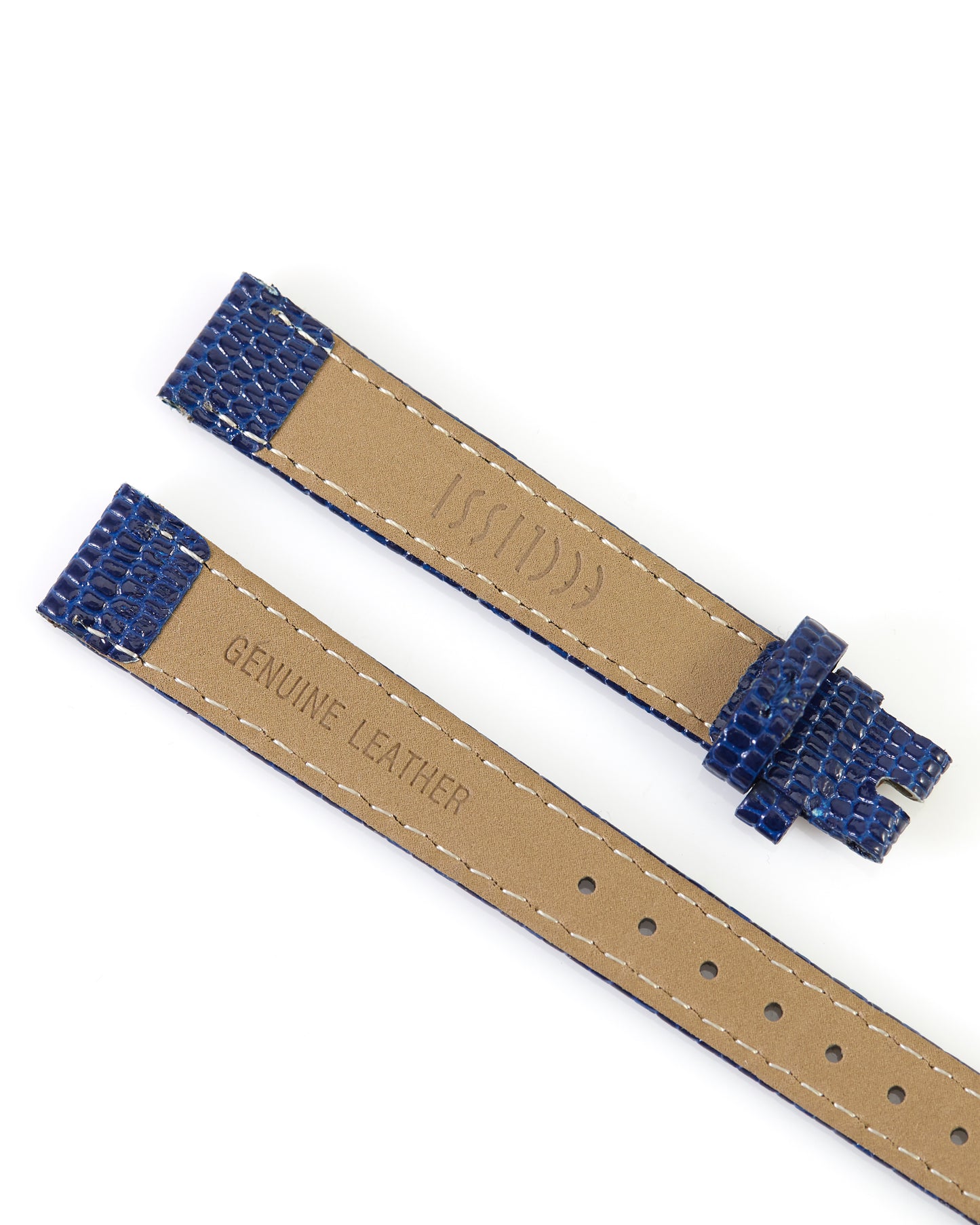 Ecclissi 12mm x 10mm Blue Leather Lizard Grain Strap 23510