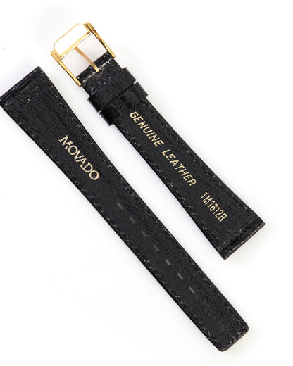 Movado Museum Black Leather Strap 16mm x 12mm