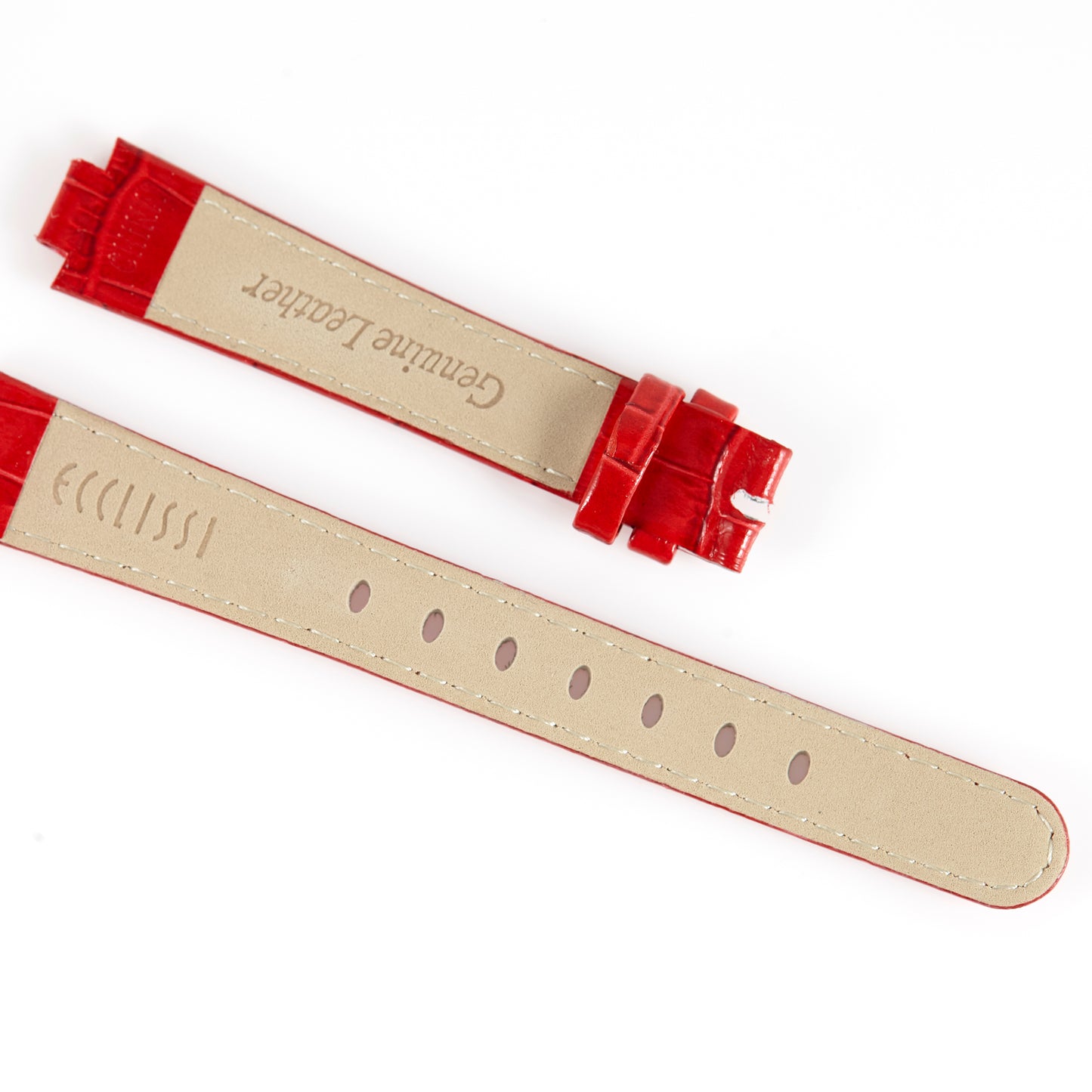 Ecclissi Red Alligator Grain Ladies Strap 15mm x 12mm notched to 8mm 80266