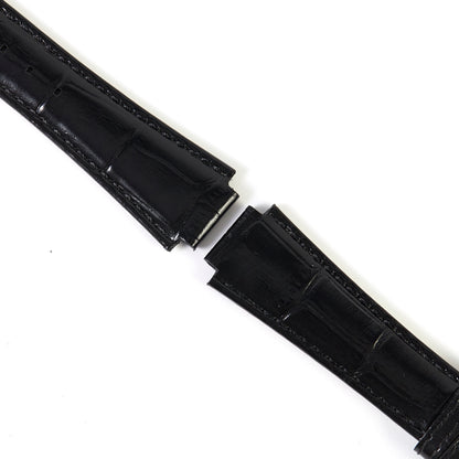 Ecclissi 14mm x 16mm Black Alligator Grain Notched Leather Strap Original Buckle 23995