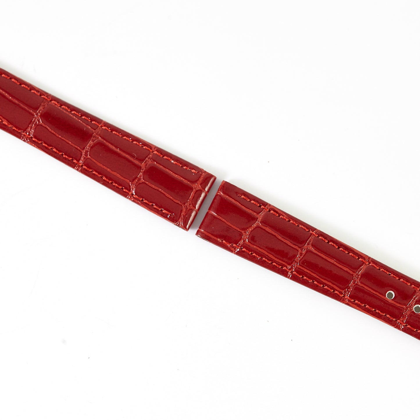 Ecclissi 14mm x 12mm Red Alligator Grain Leather Strap 21890