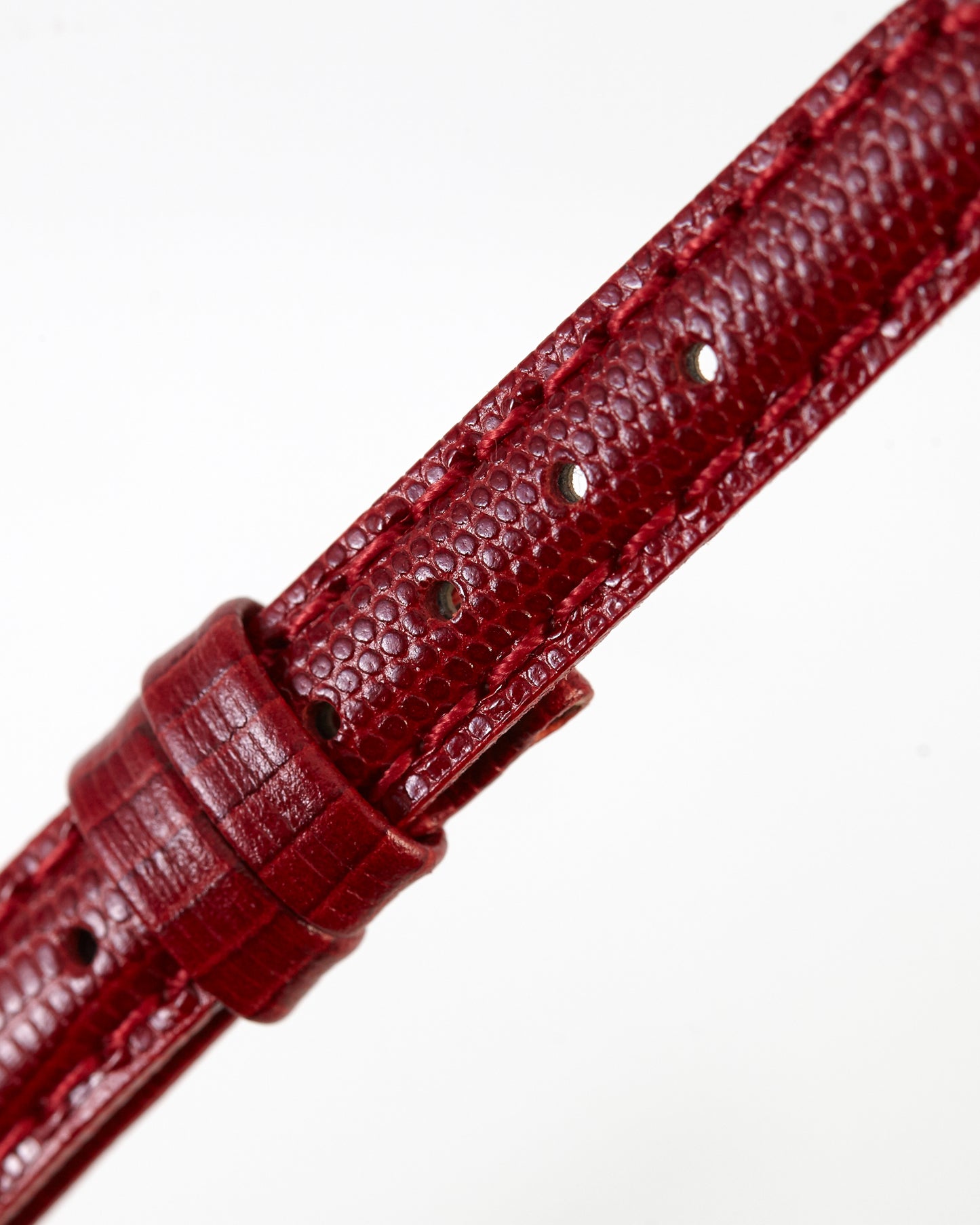 Ecclissi 12mm x 10mm Notched Red Leather Strap 23760